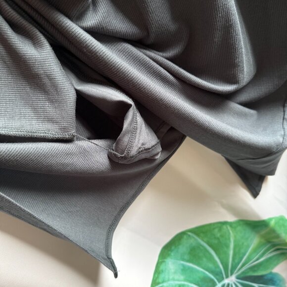 Quince Tencel Rib Knit Long Sleeve Dress L Dark Olive (NWT) - Picture 3 of 4